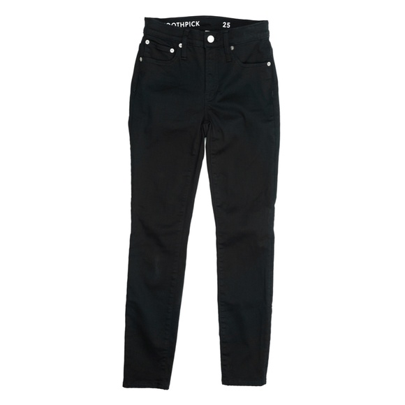 JCREW Size 25 9" Mid-Rise Stretchy Toothpick Jeans in New Black $128 H1878 - Picture 2 of 5